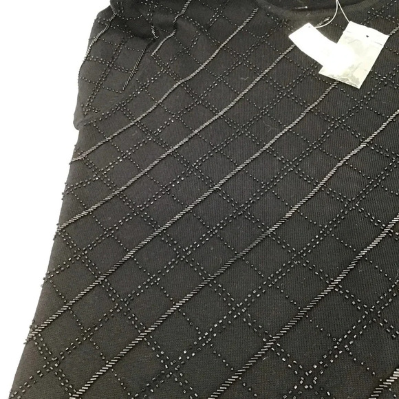 Talbots Women’s Merino Wool Embellished Beaded Short Sleeve Sweater NWT Size L - Picture 4 of 7
